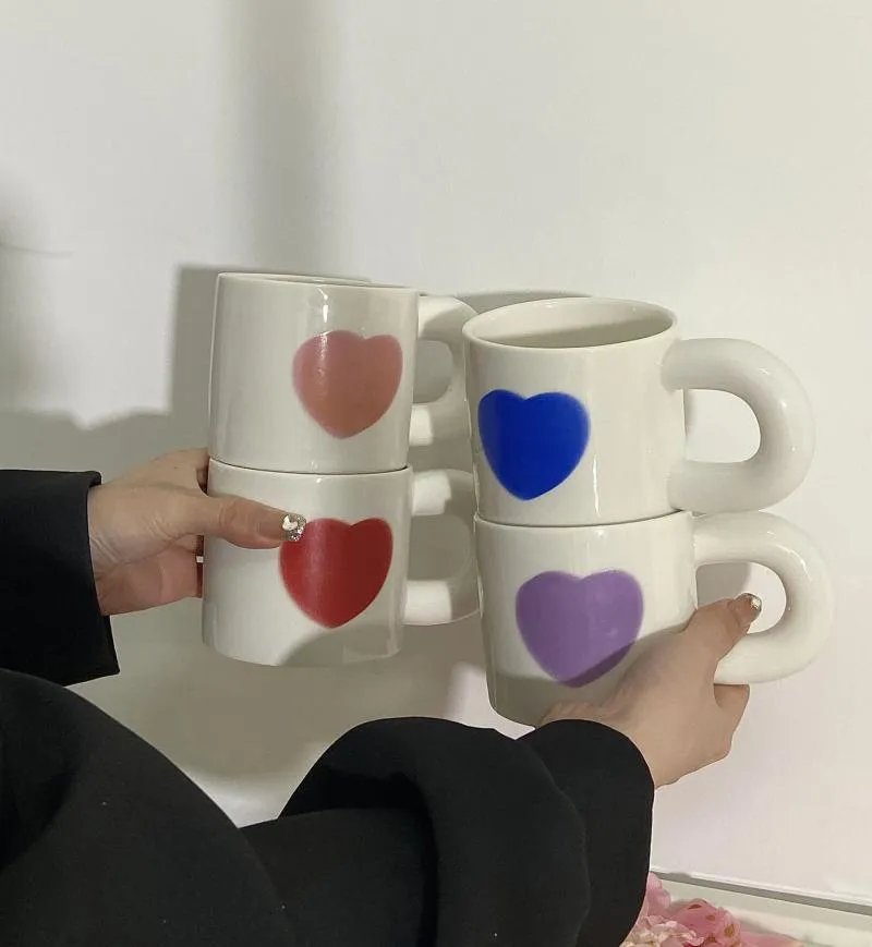 Tazze Joylove Tazza in ceramica stile nordico Ins Love Unreal Girl Tazza da caffè Coppia Acqua Latte carino