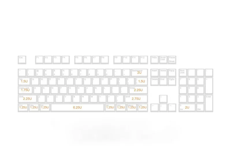 Minimalist White Mechanical Keyboard Keys Total With CS Photoshop Style ...
