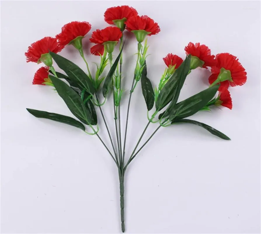 Decoratieve bloemen 1 Bunch 10 Head Fake Cannation Artificial Plastic Plants Home Party Decoratie Bruiloft Bridale accessoires