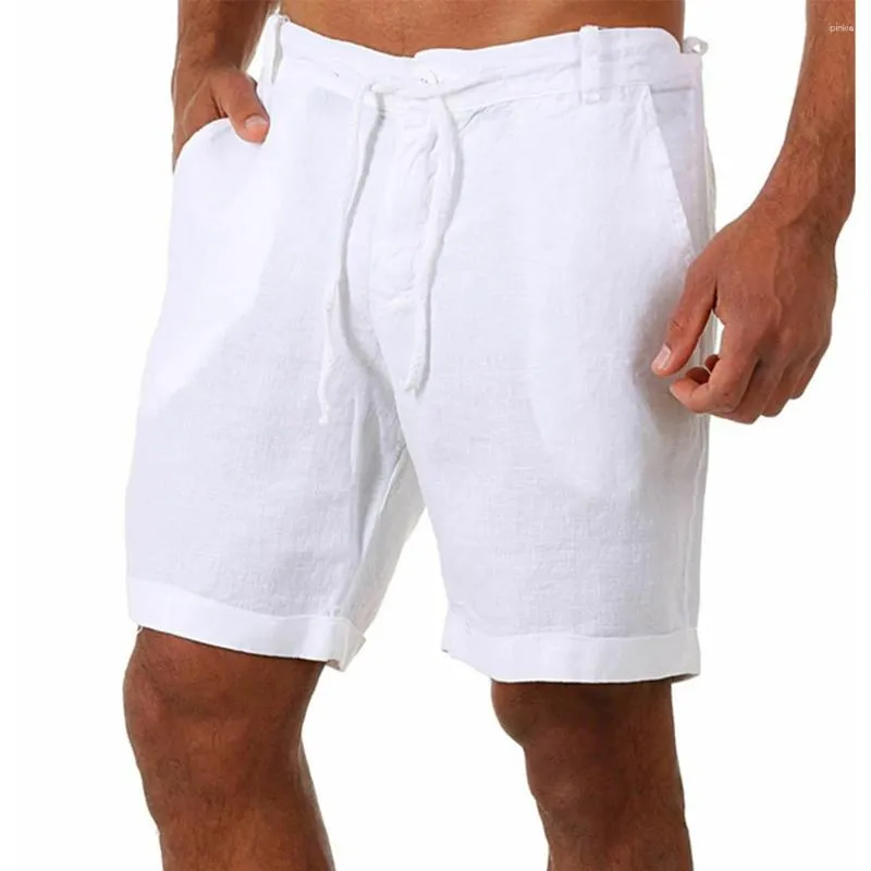 Short pour homme, pantalon solide, été, voyage, plage, Chino décontracté, usage quotidien, cordon de serrage, taille élastique, marque de vacances