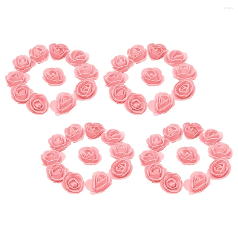 Fleurs décoratives 50 pièces Simulation tête de Rose mousses Roses toucher petites pour artisanat têtes artificielles