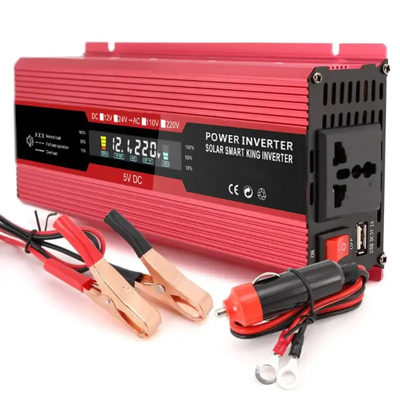950W Portable Car Power Inverter DC 12V/24V to AC 220V Converter