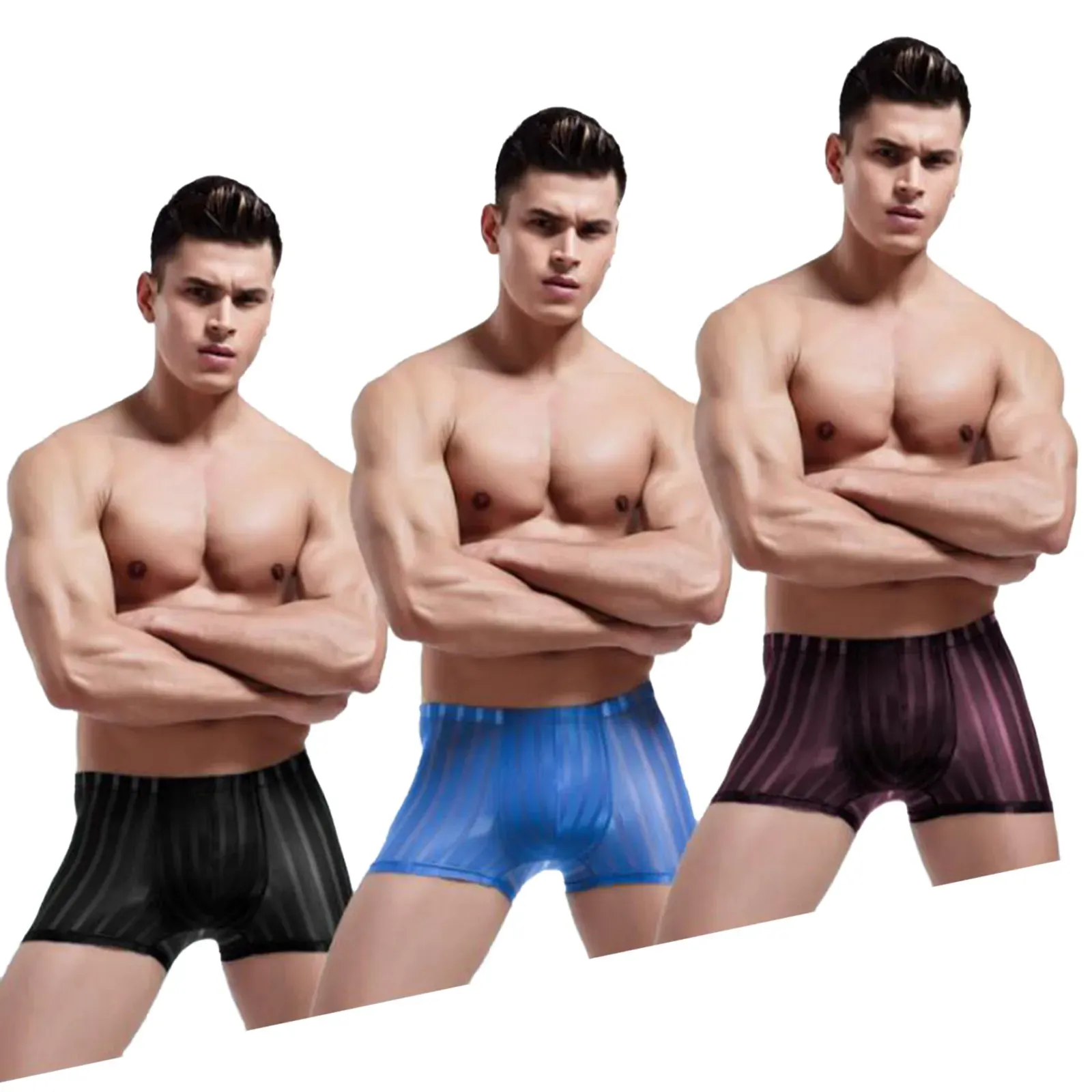 Culotte Glace Soie Homme - Maille Stretch Ultra Mince Sans Couture - Taille Grande