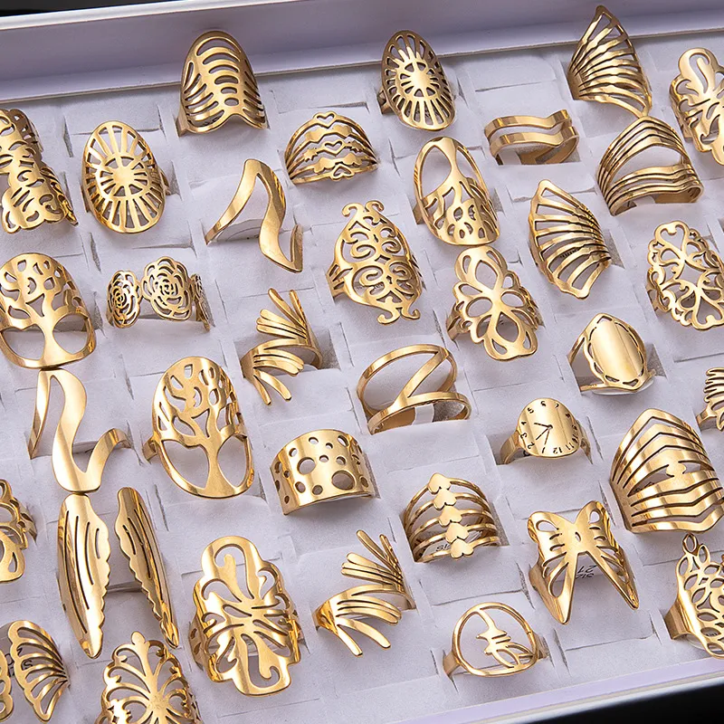 Wholesale Rings Stainless Steel Fashion Jewelry Laser Cut