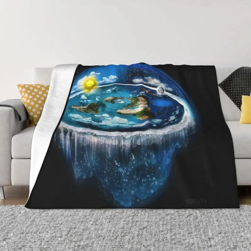 Blankets Flat Earth With Dome Art Throw Blanket Luxury Picnic Retro