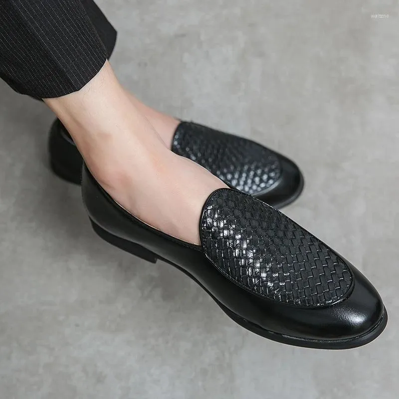 Freizeitschuhe Herren Atmungsaktive Leder-Loafer Business Büro Zum Fahren Mokassins Bequeme Slip-On-Größe 38-46