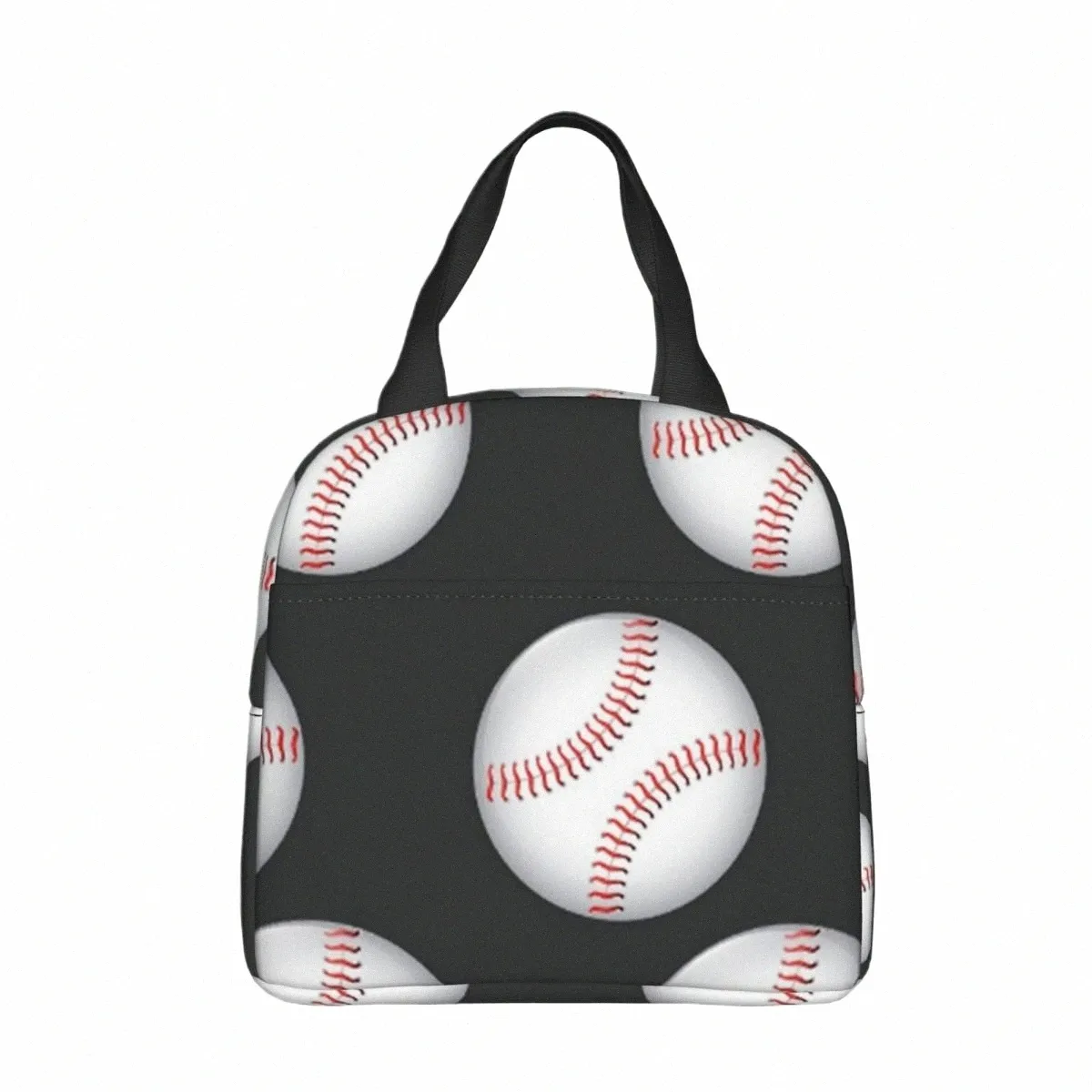 Baseballmönster isolerade lunchpåsar Cooler Bag Meal Ctainer Sportälskare Läcksäkert Tote Lunch Box Bento Pouch Beach Picnic U2ZZ#