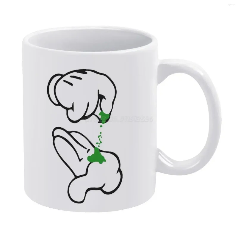 Mugs Hands Of Cartoon TShirt White Mug Custom Printed Funny Tea Cup Gift Personalised Coffee Bit Coin