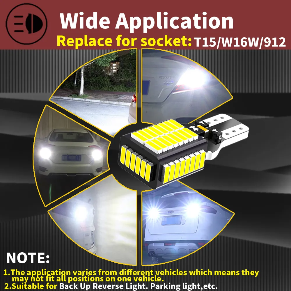 W16w Led Reverse W16W T15 921 912 LED Canbus Reverse Light Bulbs White 6000K 12V for ...