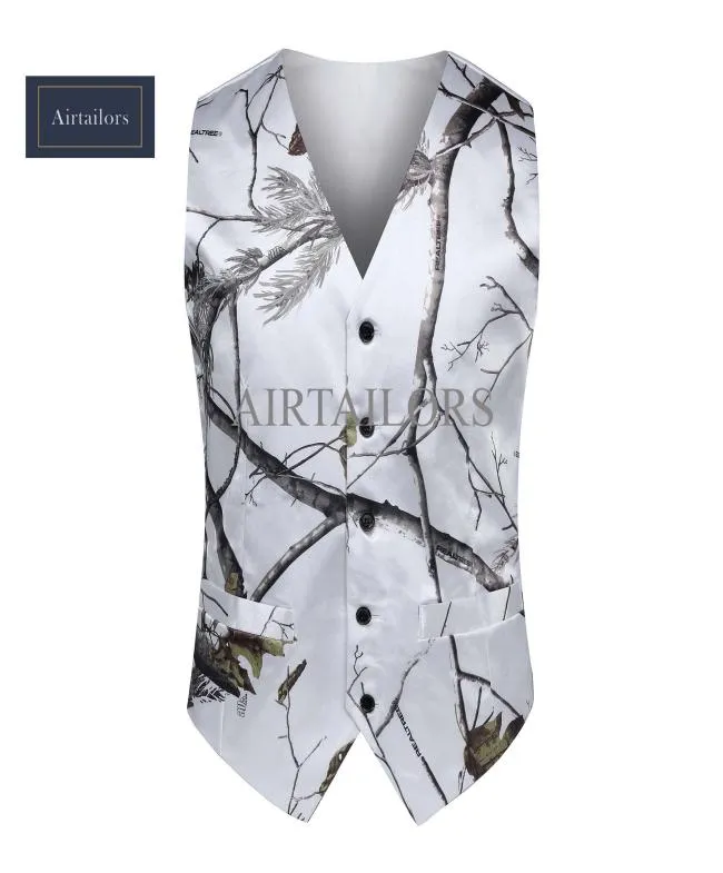 2018 White Camo Men Vest Camouflage Mens Suit Vest Slim Groom Vests Realtree Camo Outerwear Spring Autumn Summer Wedding Vest Men3027583