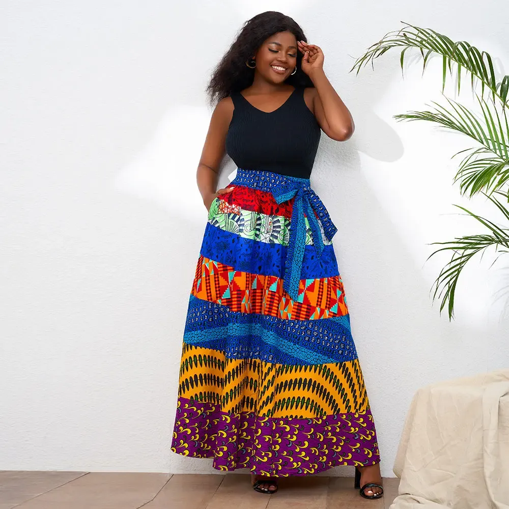 African Maxi Skirt for Women One Size Cotton Wax High Waist Long  Traditional Clothing from Dhgate Maternity Dresses - price 85.55
