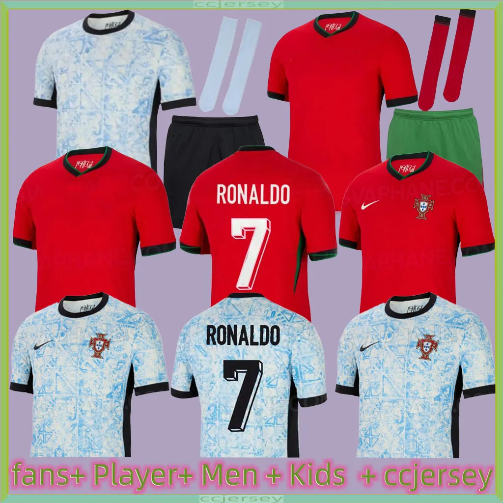 2024 Euro Cup Portuguesa Portugal Maillots de football RONALDO JOAO FELIX PEPE BERMARDO B.FERNANDES Camisa de Futebol 24 25 J.MOUTINHO Maillot de football Hommes Kit Enfants