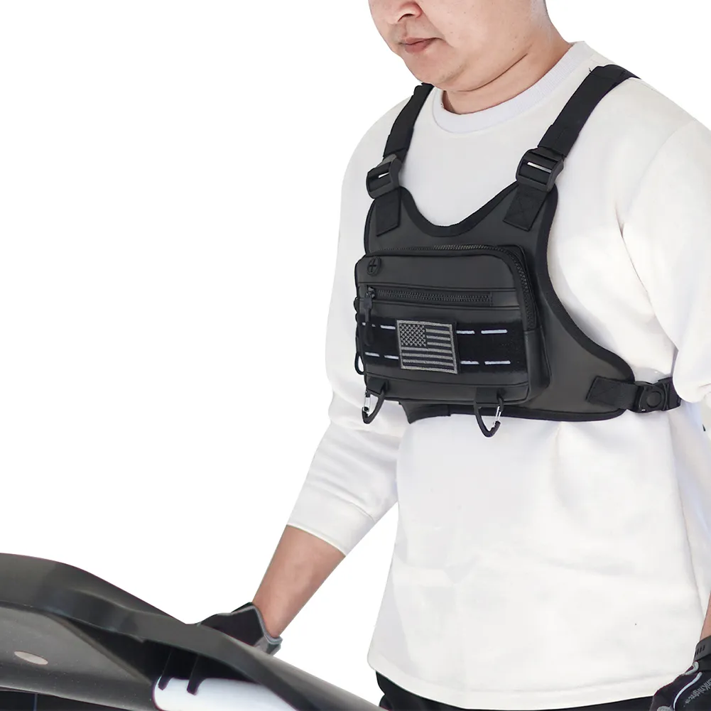 Breathable Unisex Motorcycle Vest Bag, Lightweight Front