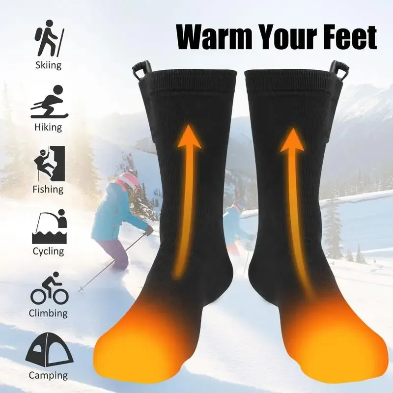 Video's over Wat is Winter elektrische verwarmde sokken met oplaadbare batterij APP Control voor Ski Fietsen Snowboarden