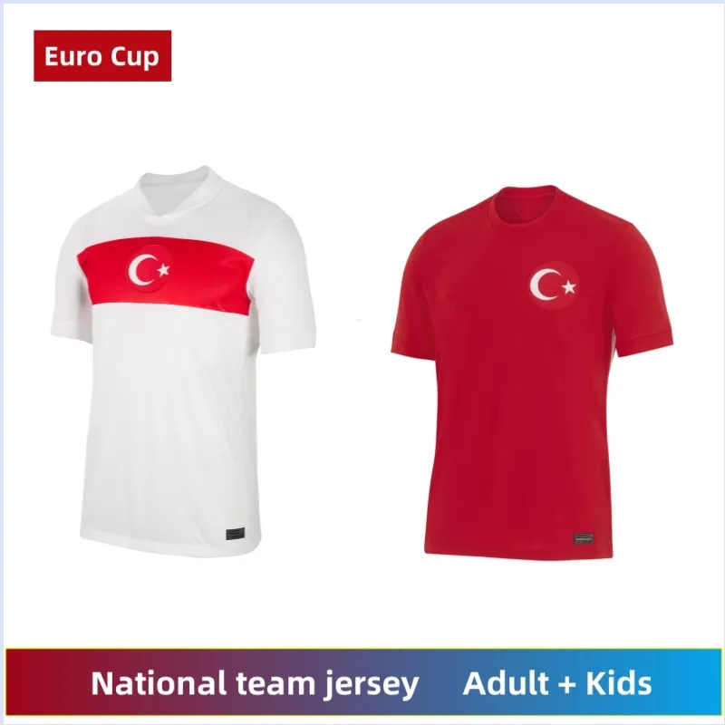 2024-2025 Turkiye Soccer Jersey Turkey National Team Home Away Demiral Kokcu Yildiz Enes Calhanoglu Home and Away Kit pour adultes et enfants