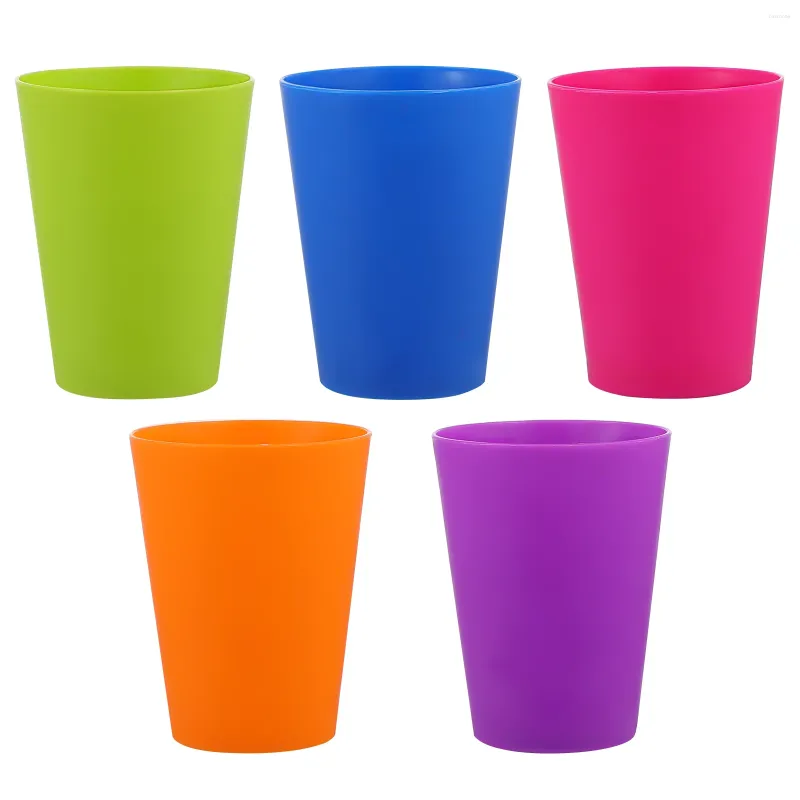 Disposable Cups Straws Coffee Cup Bright Colored Drinking Lightweight Plastic Child Beer