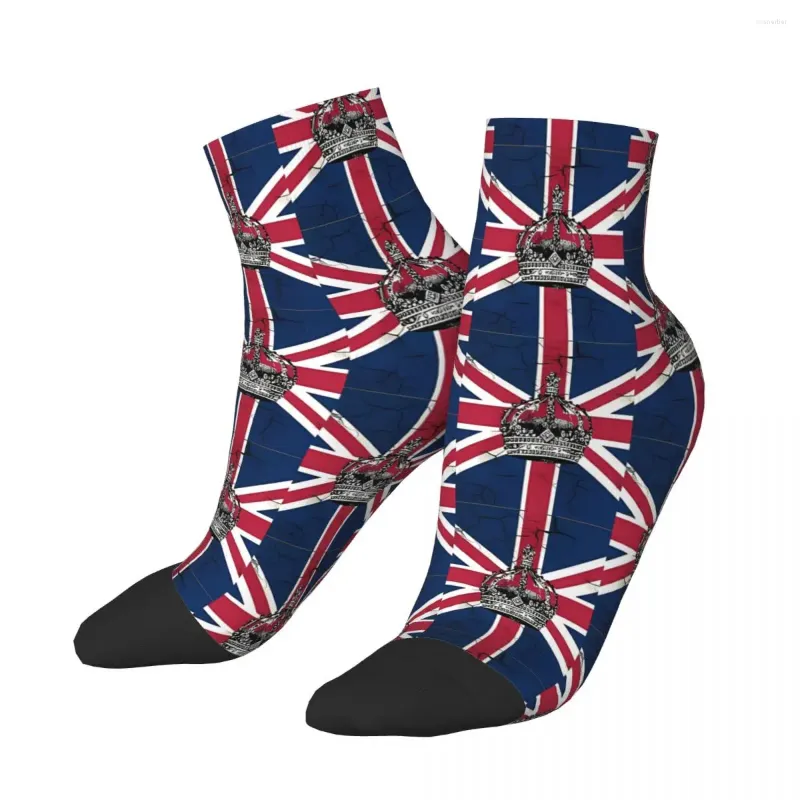 Herrstrumpor British Union Jack Flag Jubilee Vintage Crown Ankle Male Herr Women Winter Strumpor Polyester