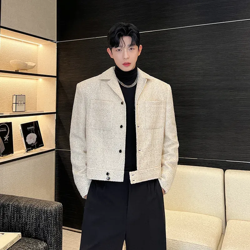 NOYMEI Men's Black Lapel short sport coats NOYMEI Men's Black Lapel short sport coats