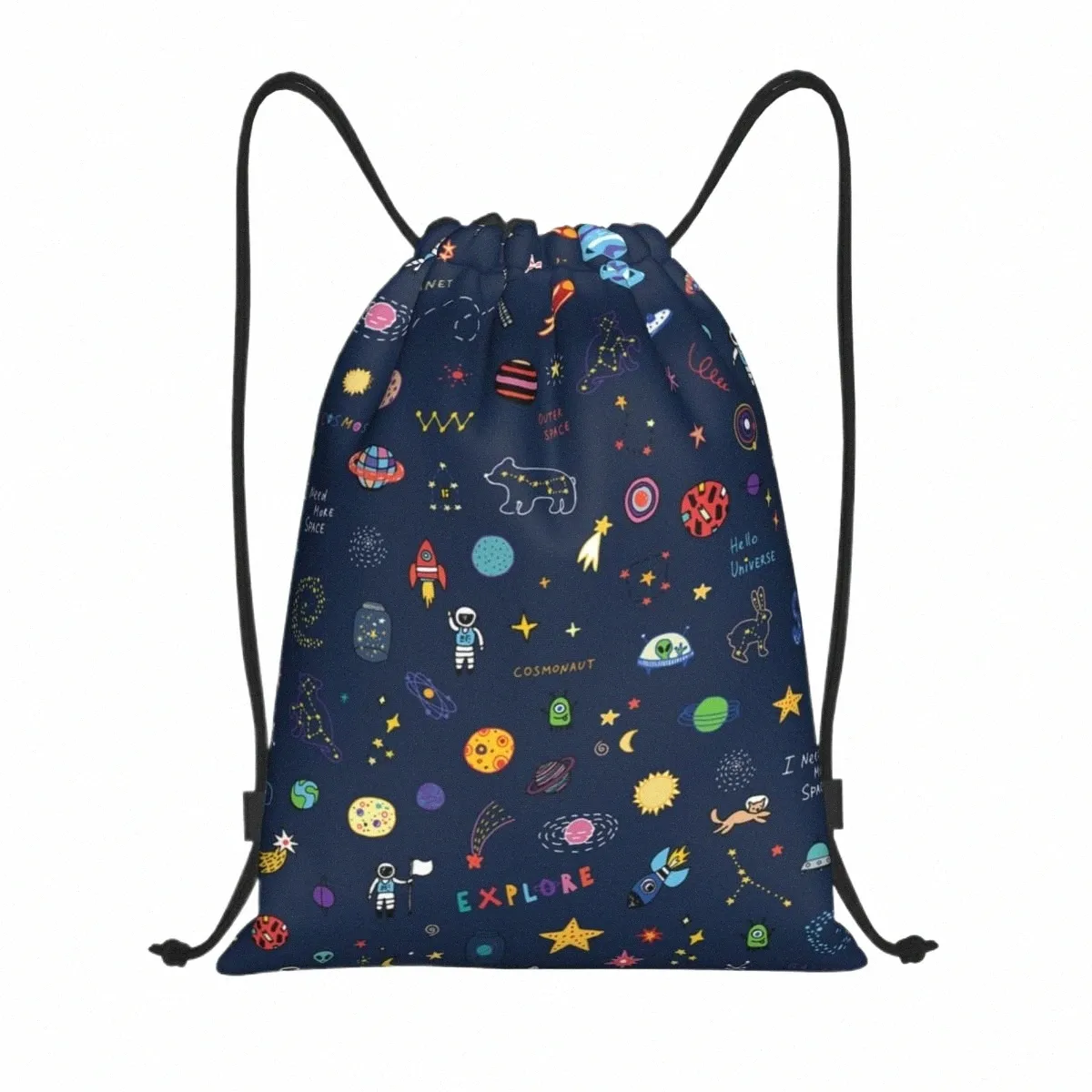 Raum Universum Sun Planet Kordelzug Rucksack Taschen Frauen Leichte Astraut Raumschiff Gym Sport Sackpack Säcke für Shop J9bi #