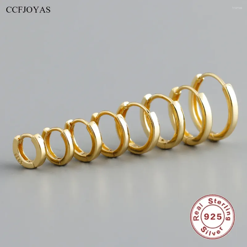 Boucles d'oreilles créoles CCFJOYAS 6/7/8/9/10/11/12/14mm brillant en argent Sterling 925 unisexe cercle multi-tailles européen et américain