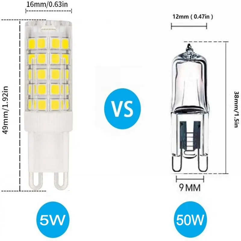 High Performance G9 G9 Led Bulb Dimmable 5W, 7W, 9W/12W Ceramic SMD2835