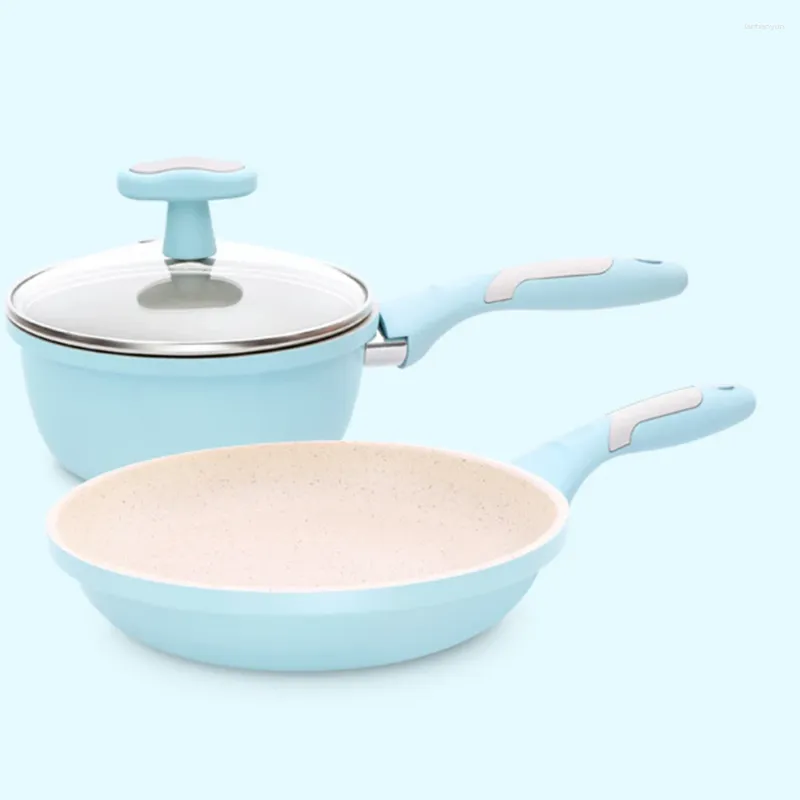 Set di pentole Padella antiaderente Colazione Wok Bistecca Uovo Pancake Pentola Set Cottura Cibo Fornello a induzione Frittura in ceramica Acciaio inossidabile con coperchio