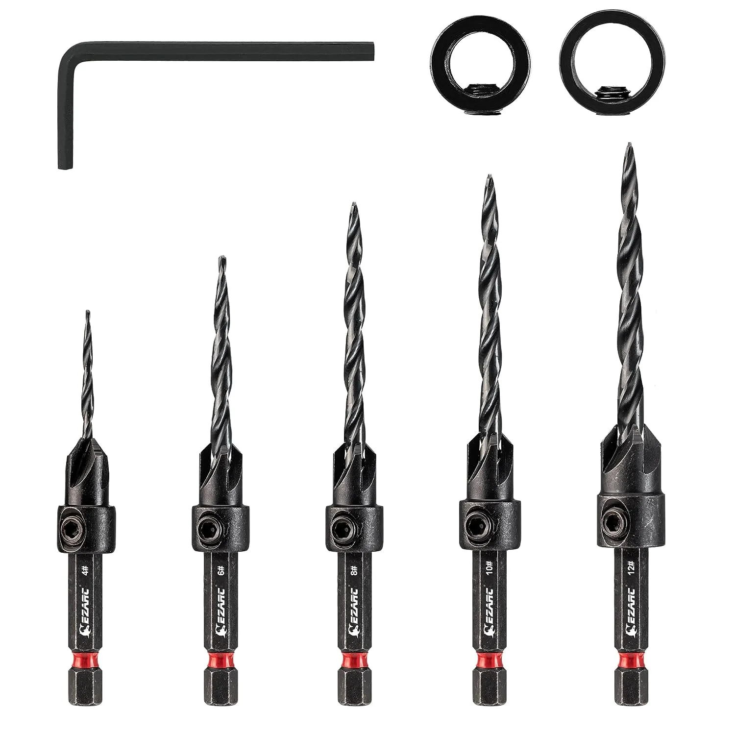 MLCS Tapered Countersink Drill Bits With Stop Collars - 7 Pc Set - View #11