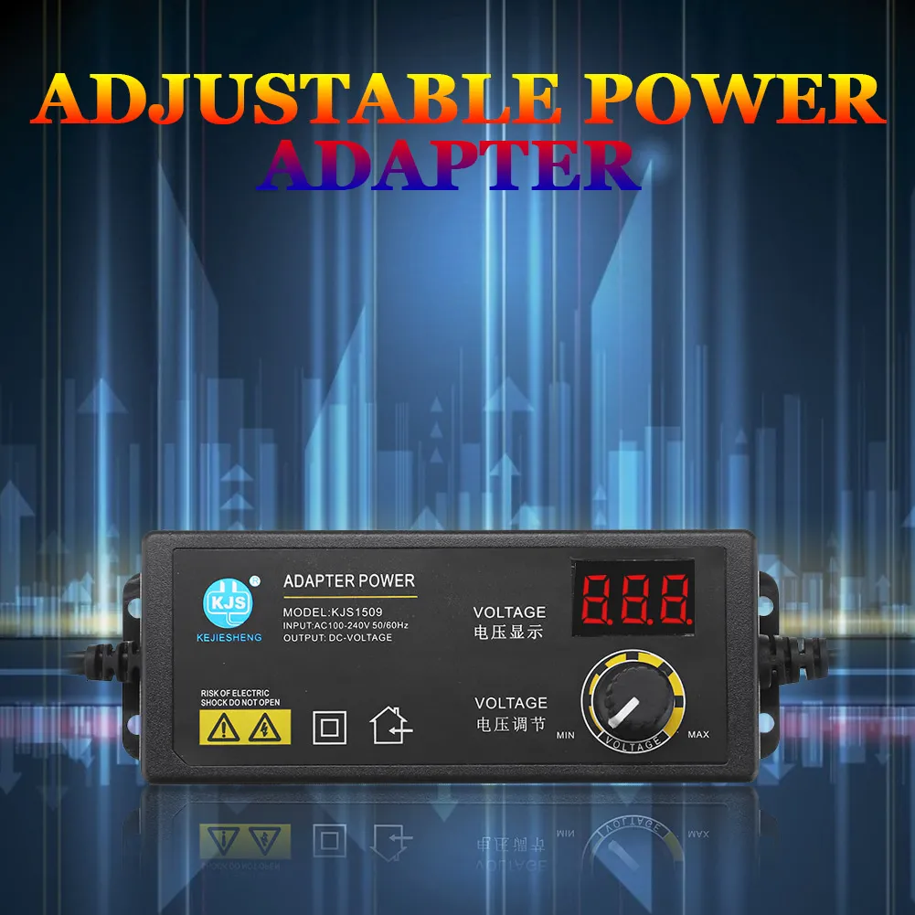 Justerbar 3V 5V 6V 9V 12V 24V 36V 1.7A 2A 5A 60W UNIVERSAL AC/DC ADAPTER Display SPESPEL REGLERAD STRÖD ADATPOR