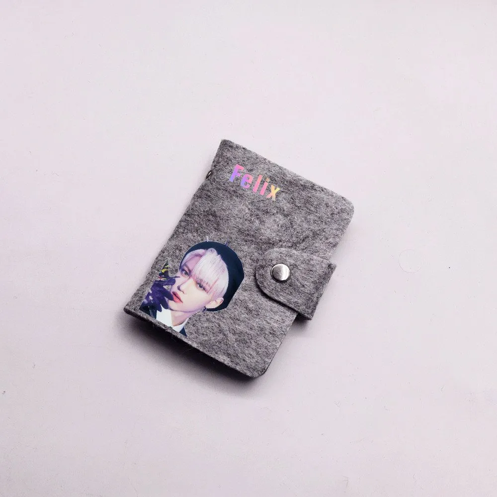 DHgate.com:kpop Stray Kids Short Felt Wallet Card ID Holder