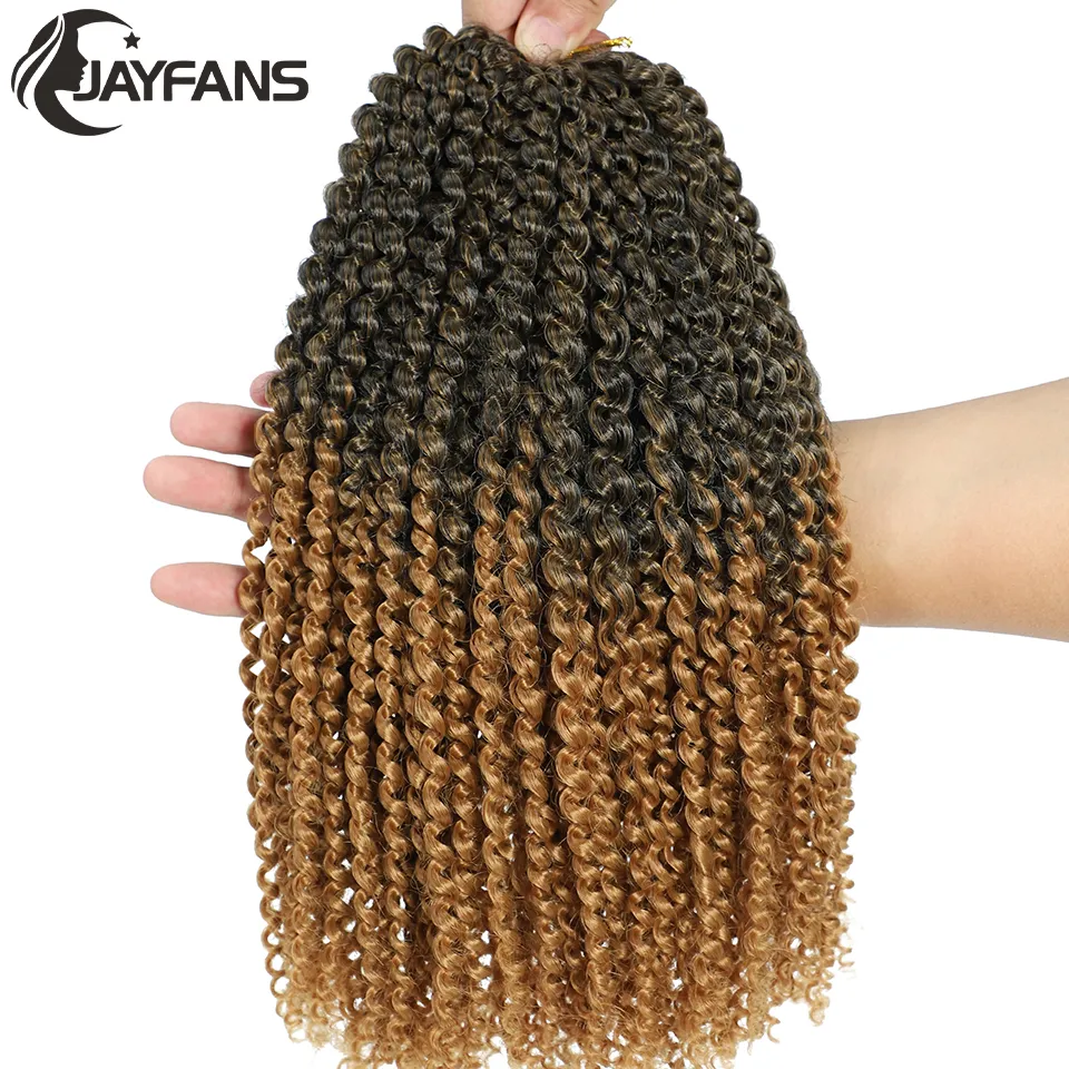 Marlybob Häkelhaarverlängerung Kinky Curly | 6 Bündel à 20 Cm | Ombre Kunsthaar Inkl. Häkelnadel & Perlen