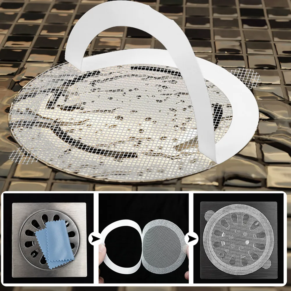 Disposable Hair Drain Catcher Mesh Anti-blocking Filter Floor Drains Sticker Shower Cover Kitchen Bathroom Sink Strainer Stopper - 15 Disposable Hair Drain Catcher Mesh Anti-blocking Filter Floor Drains Sticker Shower Cover Kitchen Bathroom Sink Strainer Stopper - 15
