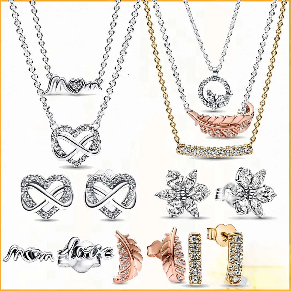 Shiny Stylist Herbarium Collana rotonda Orecchini Set Sterling Sier Fit Regalo di compleanno per anniversario da donna