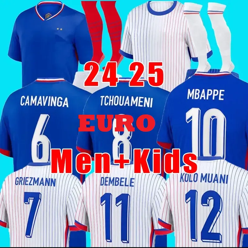 2024 Euro Kupa Fransızca Ev Forması Mbappe Futbol Forması Dembele Coman Saliba Kante Maillot de Ayak Equipe Maillots Griezmann Çocuklar Erkek Kadın Fanlar Oyuncu Futbol Gömlek