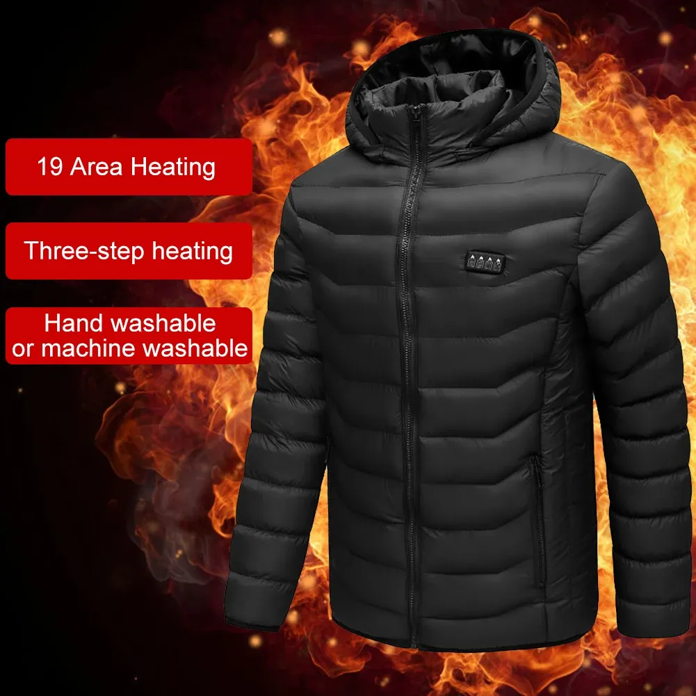 2024 Electric Heated Vest with 9 Heating Zones USB Heated Jacket for Men and Women Winter Warm Waistcoat for Outdoor Sports Black M 6XL