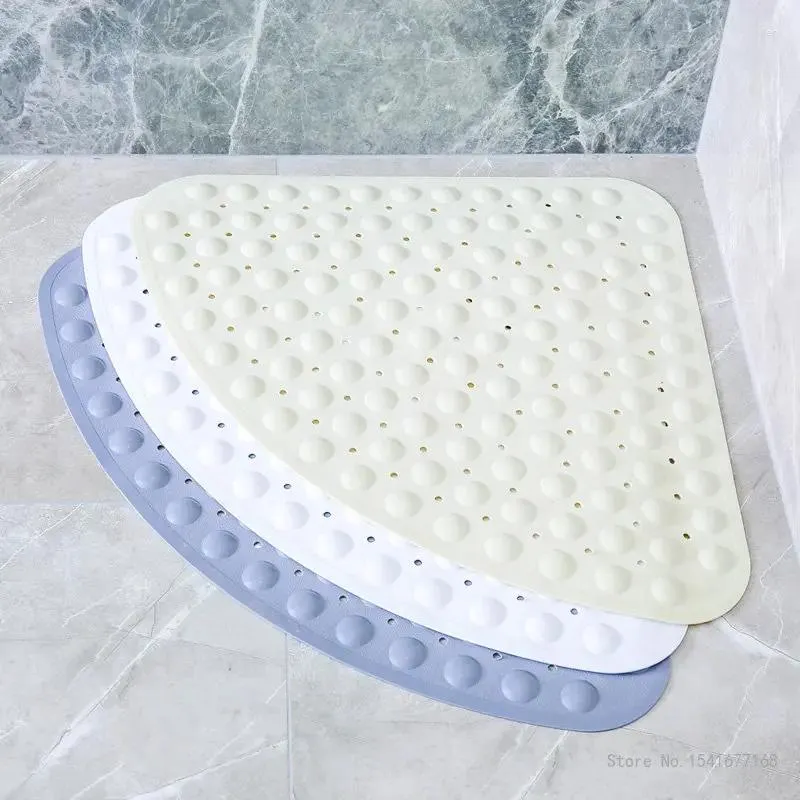 Коврики для ванной ПВХ веерообразный треугольный коврик для душа Экологически чистый бытовой El Принадлежности для ванной Противоскользящая подставка для ног 54x54 см 1 шт.