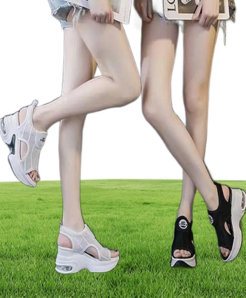 Sandálias altura crescente palmilha esportes para mulher 2022 verão moda estilo romano cunha plataforma internet sandáliassandals9619950