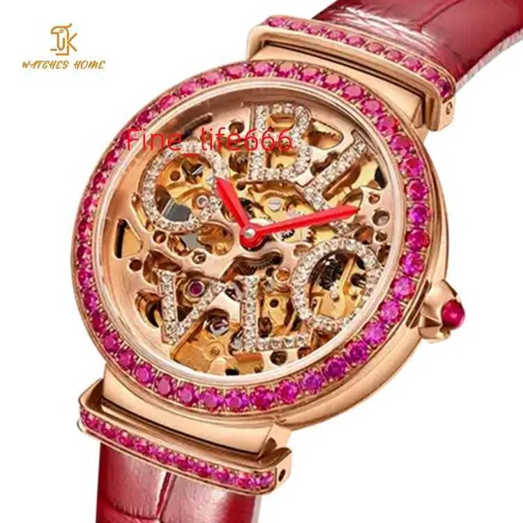 Создайте свои собственные роскошные часы с гравировкой из муассанита для женщин. Производство механических часов с бриллиантами и автоматическим скелетоном для женщин.
