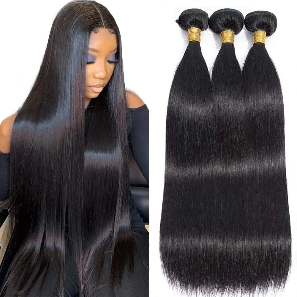 28 30 32 Inches Brazilian Straight Human Hair Bundles 3 4  display picture 2