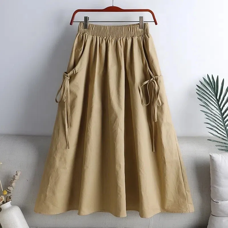リモシードローストリングポケット女性のためのラインスカート