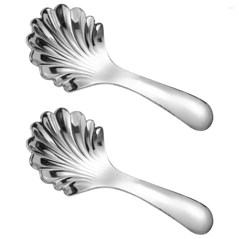 Spoons 2 Pcs Teaspoon Mini Scoops Small For Dessert Stirring Coffee 304 Stainless Steel Metal