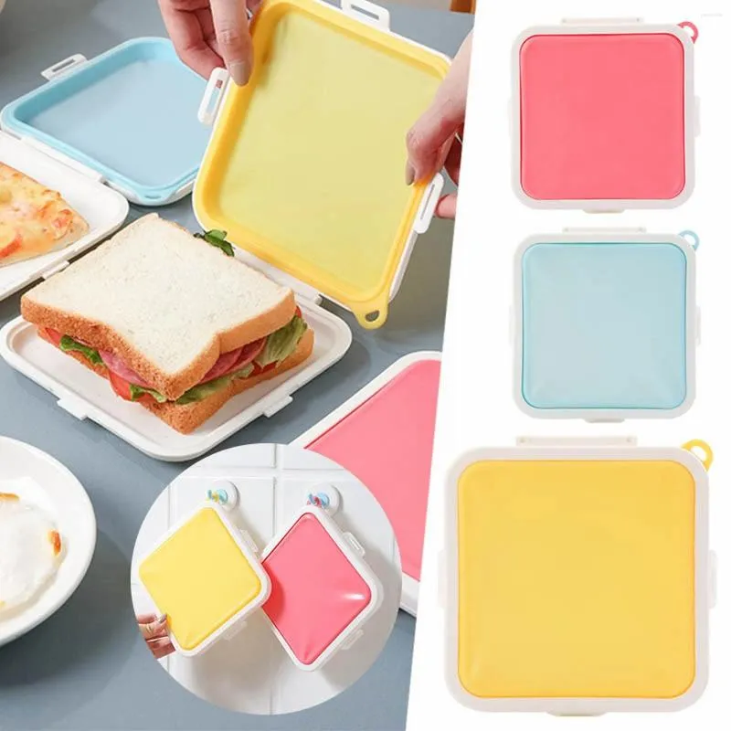 Bottiglie di stoccaggio Contenitori per panini Contenitori per alimenti Scatole in plastica per contenitori per il pranzo Pane Dispensa Snack Organizer