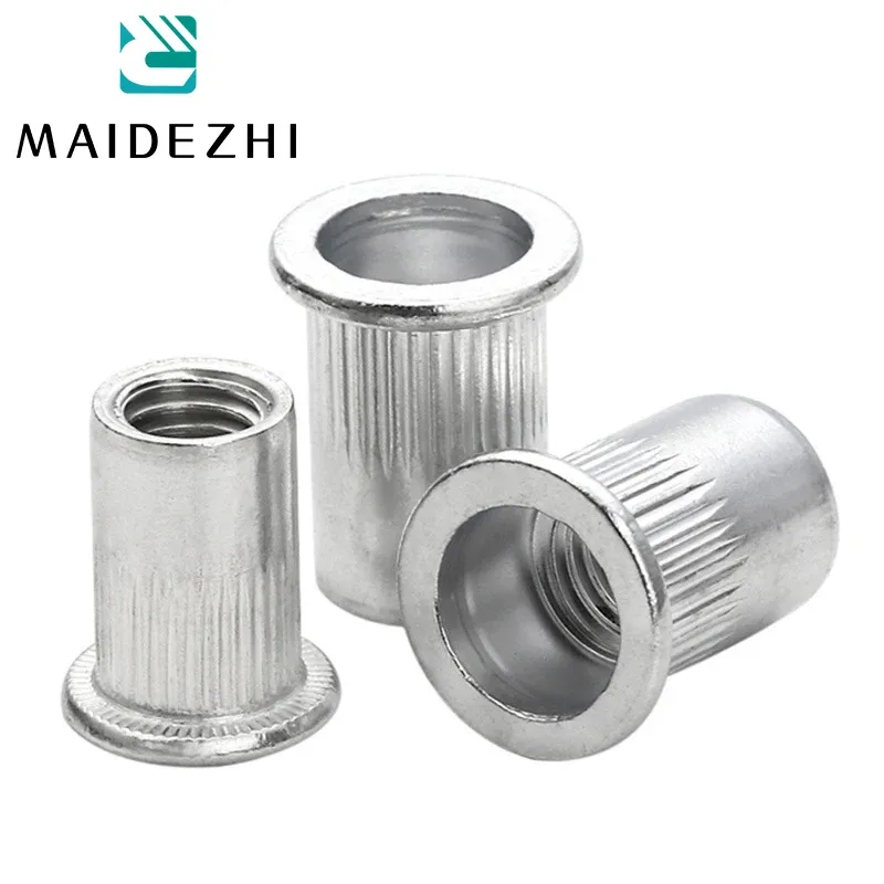 20/M3 M4 M5 M6 M8 M10 M12 Aluminum Alloy Threaded Rivet Nut Insert Flat ...