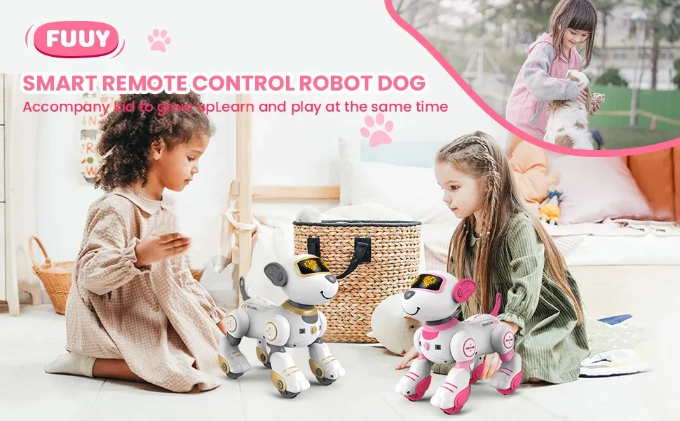 Teeggi Robot Chien Intelligent Télécommandé - Programmable, Danse, Musique, Contrôle App - Jouet Pour Enfants 3-12 Ans