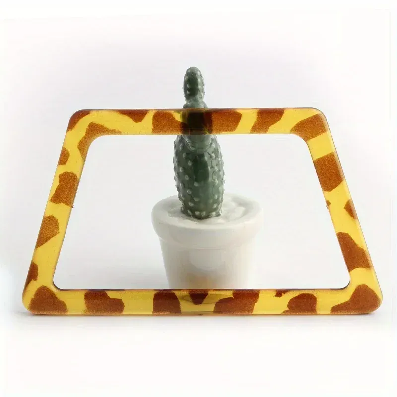 Amber Trapezoid Acrylic Resin Handles for DIY Bag Making from