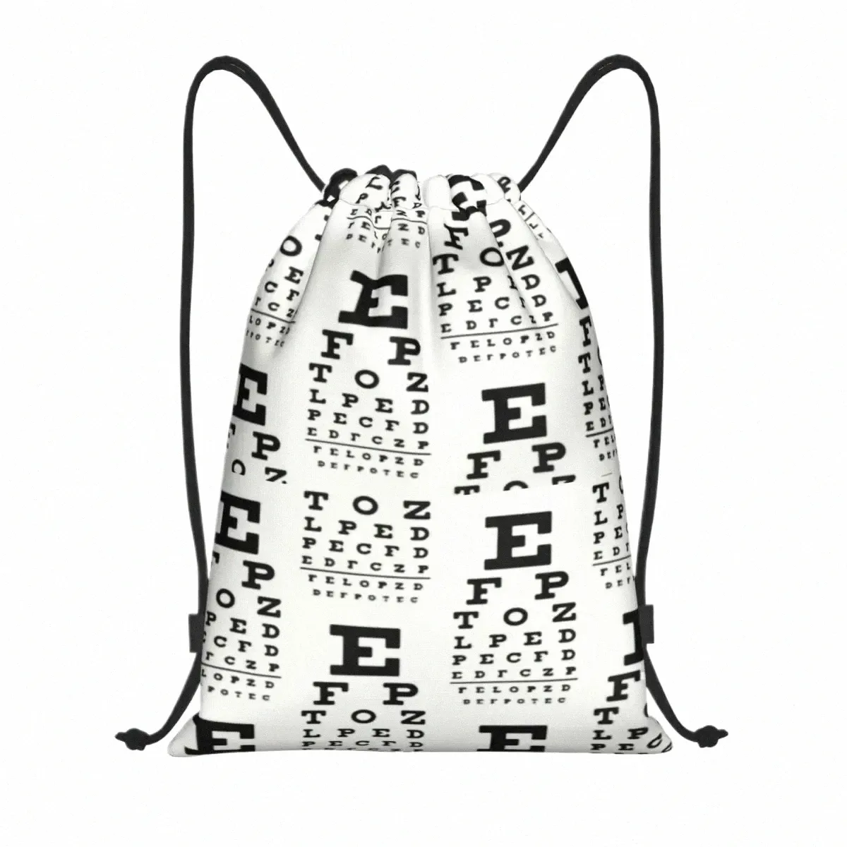 Optiker Eye Chart DrawString ryggsäck Sports Gym Bag for Women Men Shop Sackpack Q2ZH#