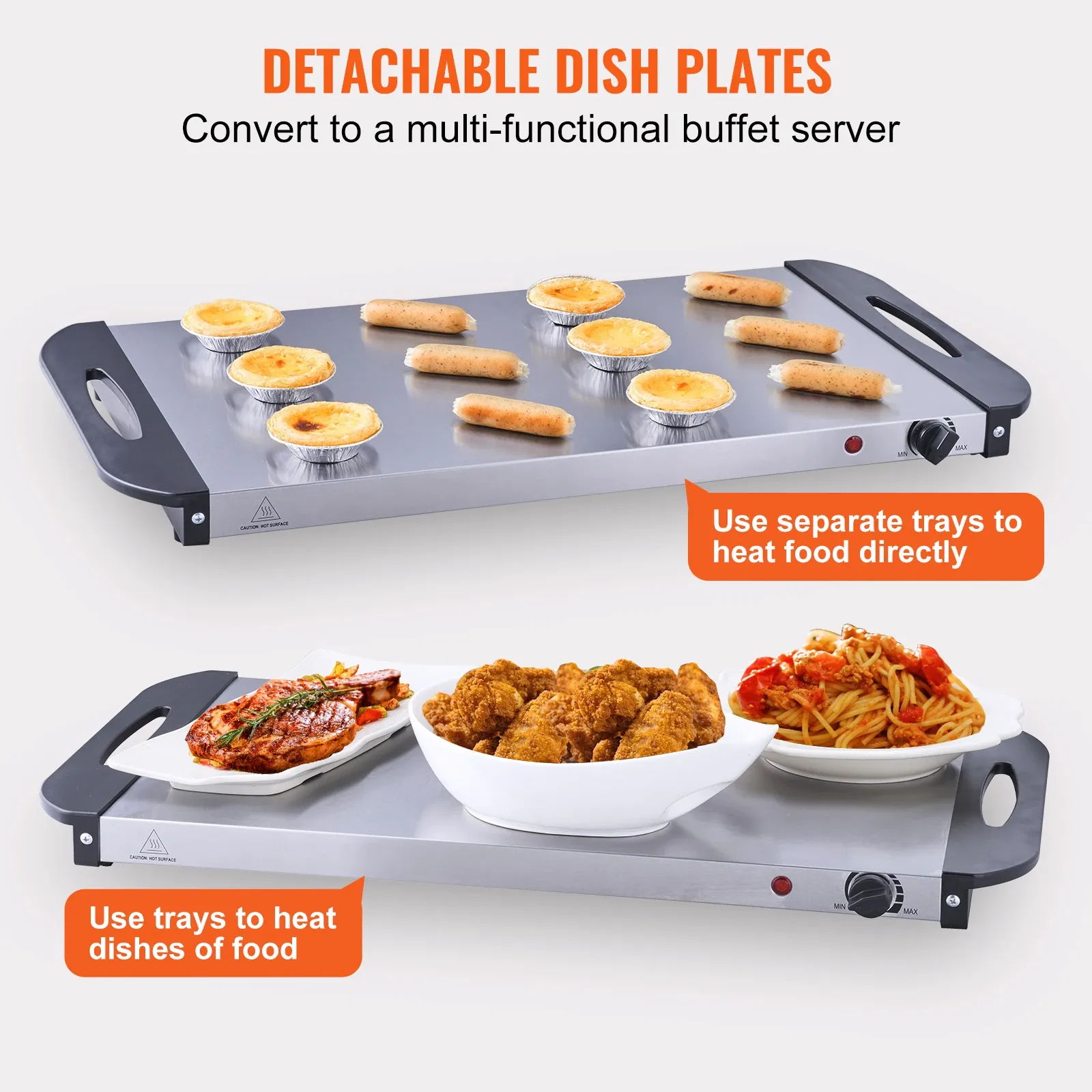Electric Silicone Food Warmer Mat - Portable Temperature Control Warming Tray For Parties & Outdoor Use