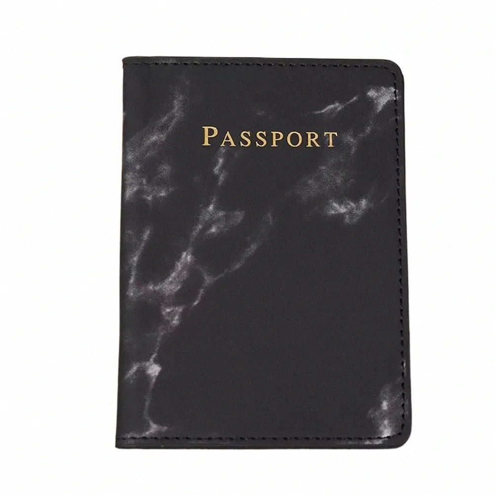 Przyczynowa okładka paszportowa dla kobiet mężczyzn Pu skórzany marmur Id Identyfikator podróży karta kredytowa uchwyt paszport pakiet Packet Portfel torebki torebki Z5w9#