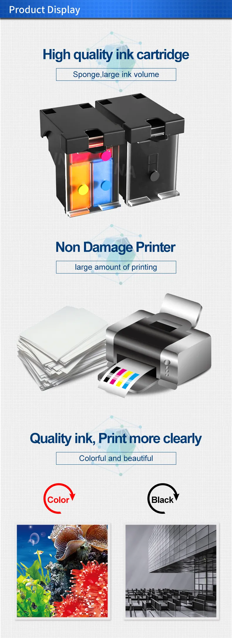 667XL Refillable Cartridge for HP Deskjet Plus Ink Advantage 6075 6475 ...