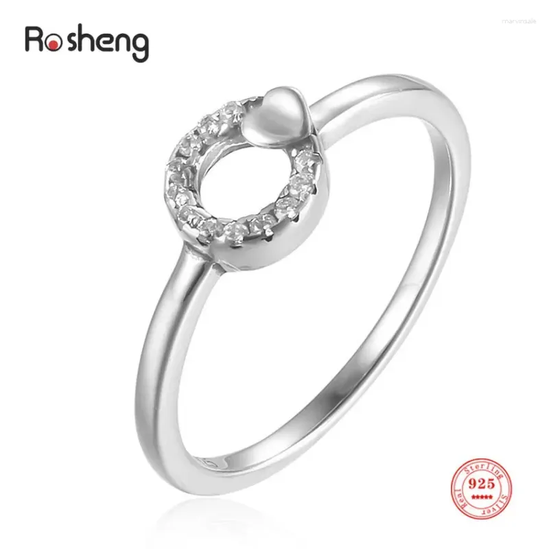 Clusterringen 925 sterling zilver klassiek rond met mooi hart voor vrouwen charme mode-betrokkenheid fijne sieraden geschenken groothandel