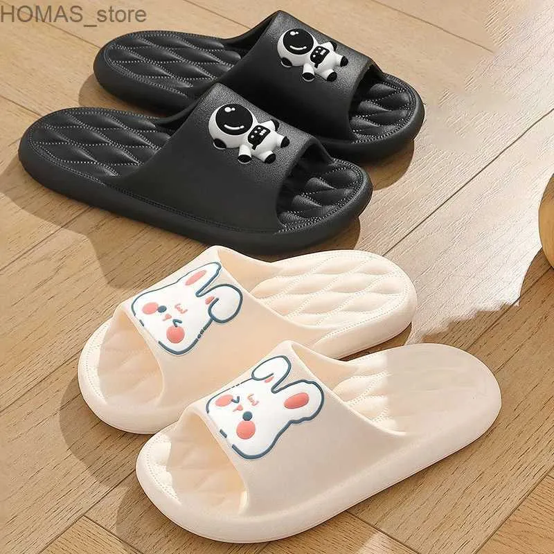 home shoes Pantoufles unisexe 2023 été nouveau décontracté rayé plage tongs hommes femme designer chaussure intérieur couple salle de bain curseurs grande taille Y240401